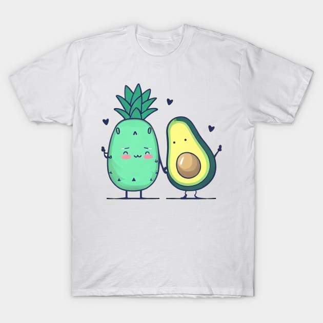 avocado and pineapple cute T-Shirt by Horizon Line Apparel